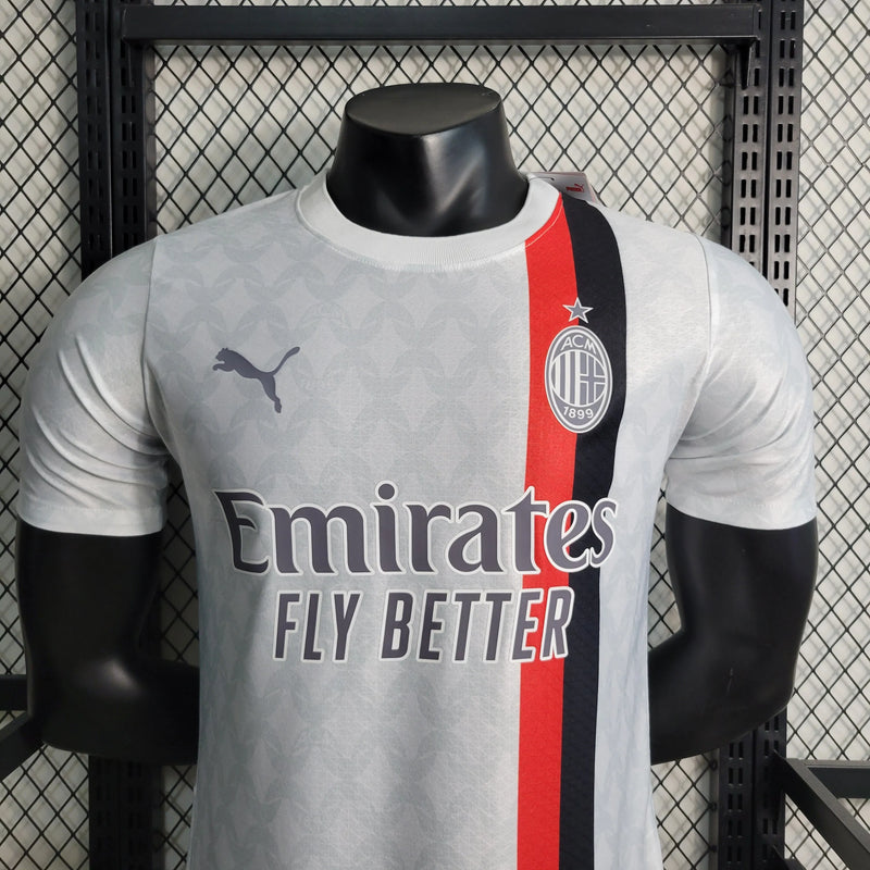 Camisa AC Milan Away 23/24 - Jogador Masculina Branca - Camisa de Time Oficial - Buyit