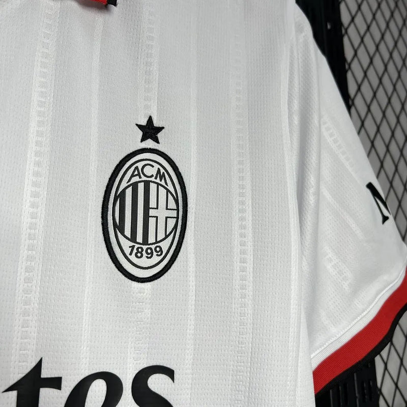 Camisa AC Milan Away 24/25 - Torcedor Masculina Branca - Camisa de Time Oficial - Buyit