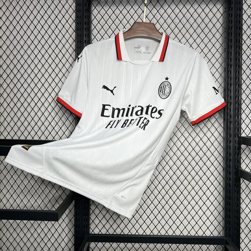 Camisa AC Milan Away 24/25 - Torcedor Masculina Branca - Camisa de Time Oficial - Buyit