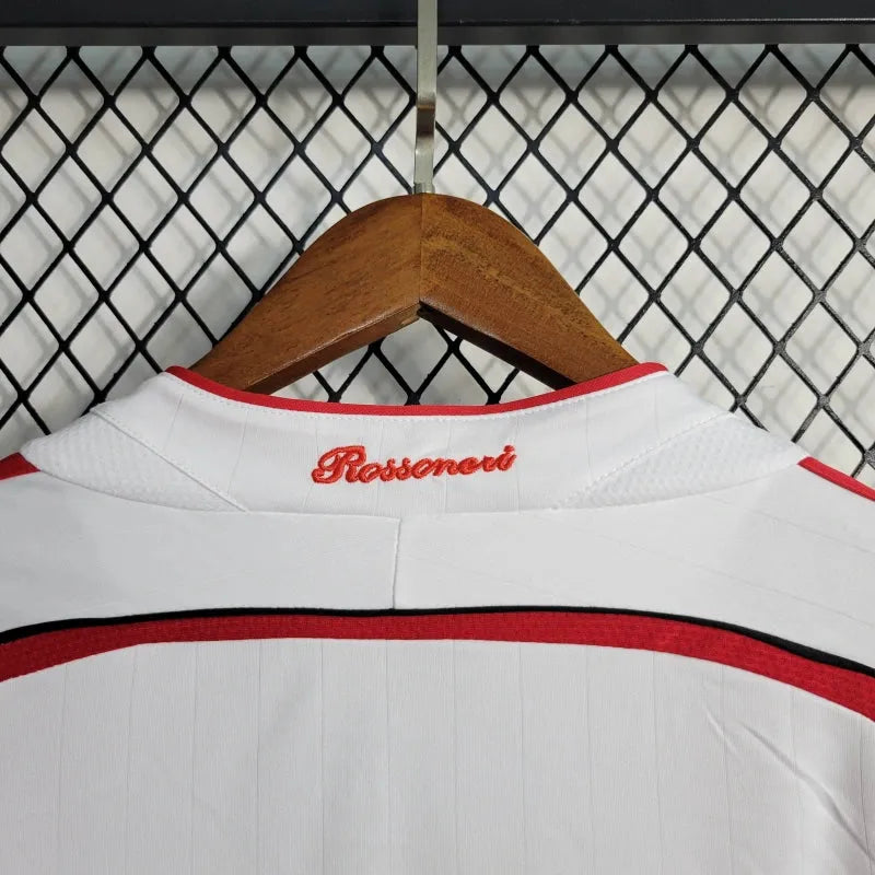 Camisa AC Milan Away Retrô 2006/07 - Torcedor Masculina Branca Manga Longa - Camisa de Time Oficial - Buyit