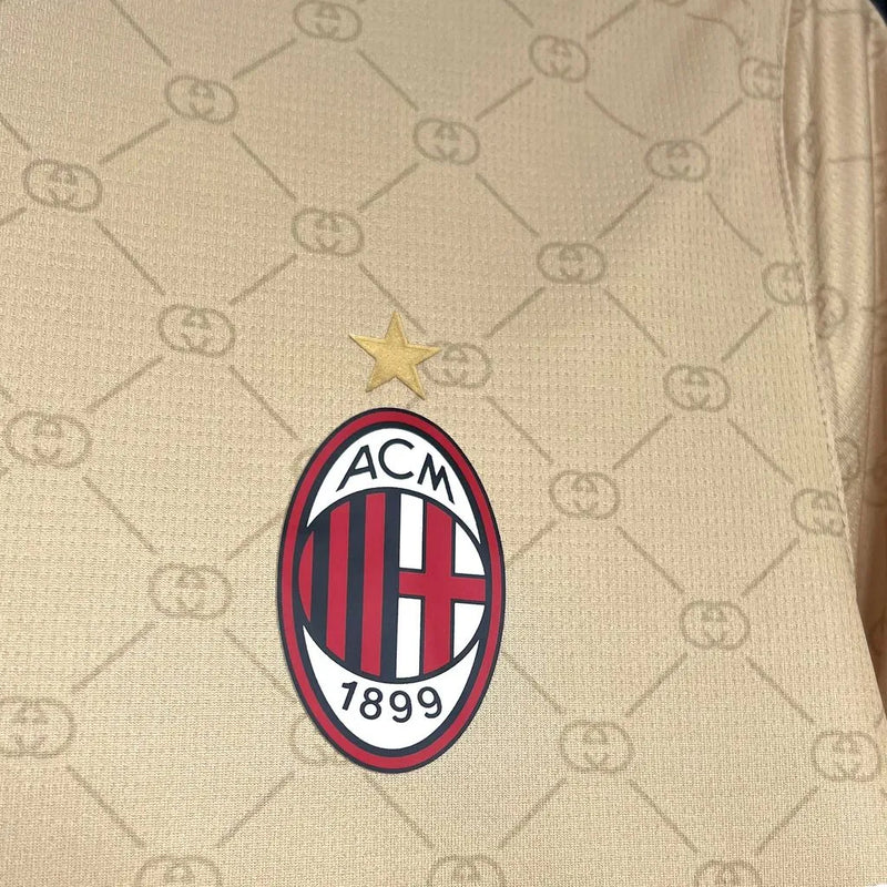 Camisa AC Milan Edição GUCCI 24/25 - Torcedor Masculina Bege - Camisa de Time Oficial - Buyit