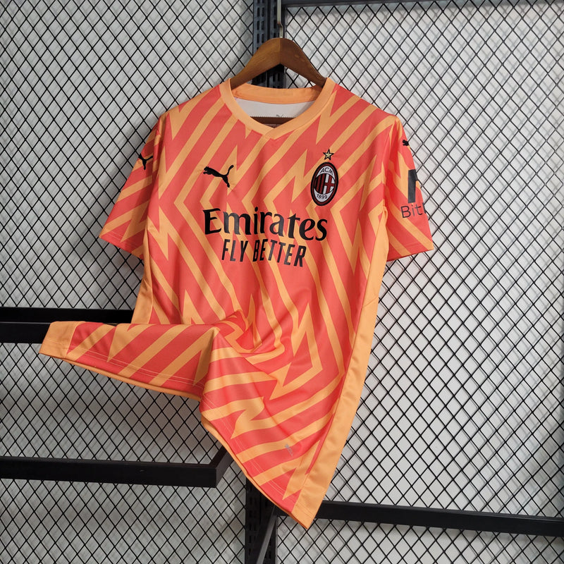 Camisa AC Milan Goleiro 23/24 - Torcedor Masculina Laranja - Camisa de Time Oficial - Buyit