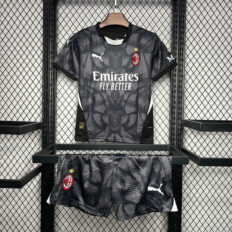 Camisa AC Milan Goleiro 24/25 - Torcedor Infantil Preta - Camisa de Time Oficial - Buyit