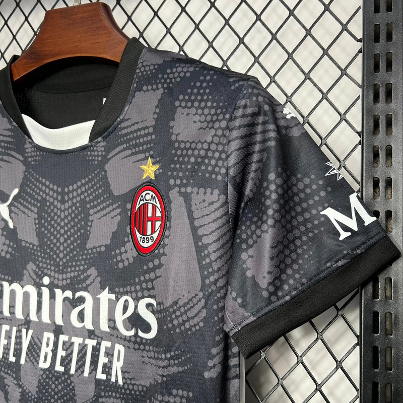 Camisa AC Milan Goleiro 24/25 - Torcedor Infantil Preta - Camisa de Time Oficial - Buyit