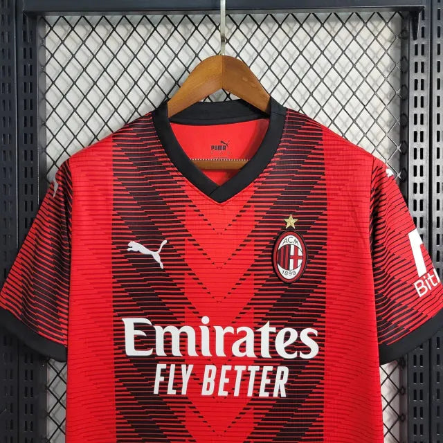 Camisa AC Milan Home 23/24 - Torcedor Masculina - Camisa de Time Oficial - Buyit