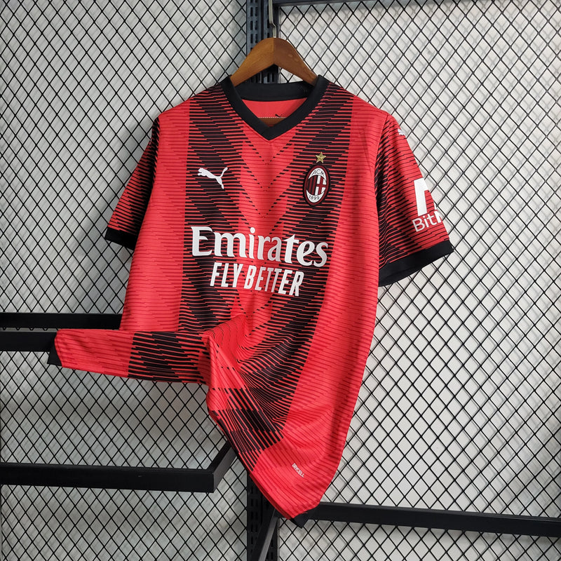 Camisa AC Milan Home 23/24 - Torcedor Masculina - Camisa de Time Oficial - Buyit