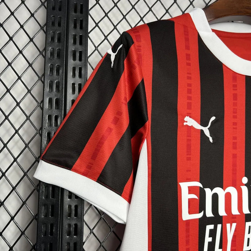 Camisa AC Milan Home 24/25 - Torcedor Masculina Vermelha - Camisa de Time Oficial - Buyit