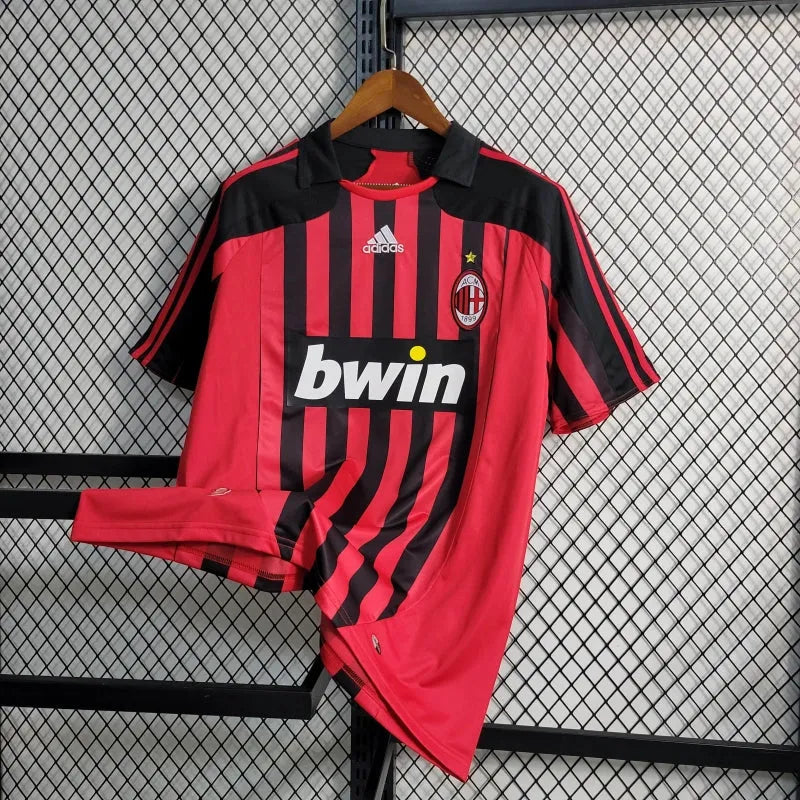 Camisa AC Milan Home Retrô 2007/08 - Torcedor Masculina - Camisa de Time Oficial - Buyit