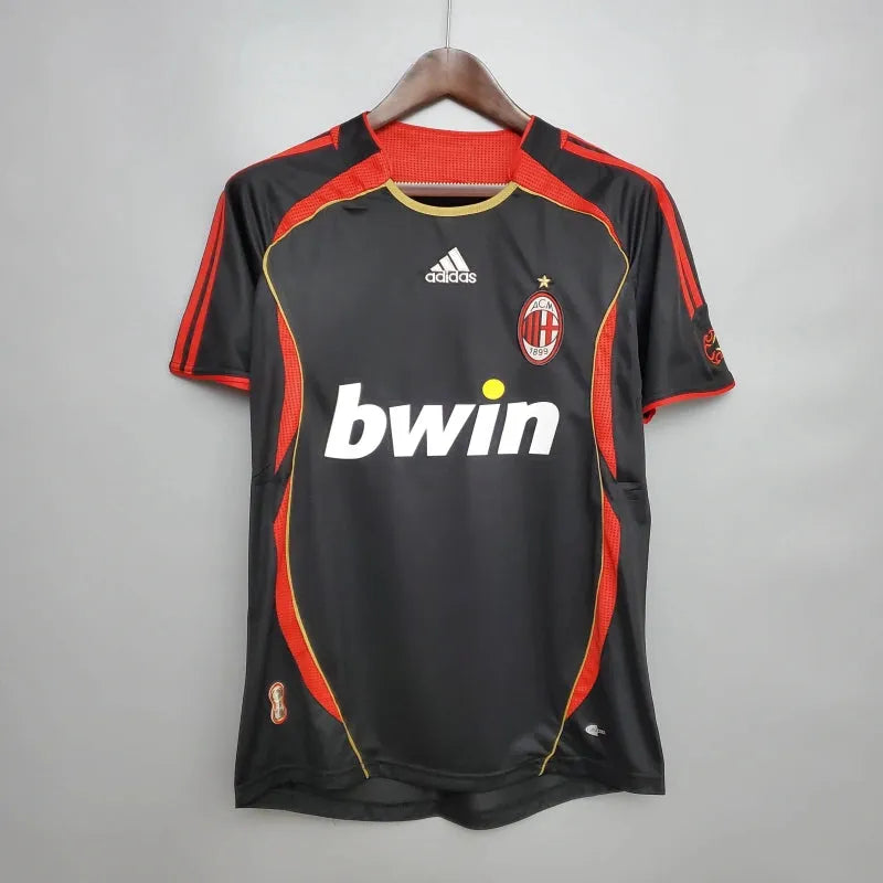 Camisa AC Milan Third Away Retrô 2006 - Torcedor Masculina Preta - Camisa de Time Oficial - Buyit