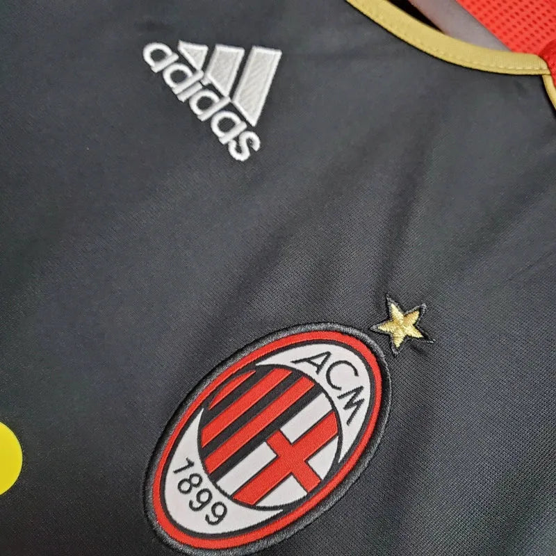 Camisa AC Milan Third Away Retrô 2006 - Torcedor Masculina Preta - Camisa de Time Oficial - Buyit