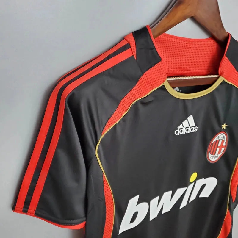 Camisa AC Milan Third Away Retrô 2006 - Torcedor Masculina Preta - Camisa de Time Oficial - Buyit