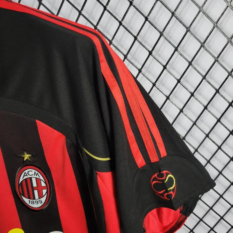 Camisa AC Milan Home Retrô 2006/07 - Torcedor Masculina Dourada - Camisa de Time Oficial - Buyit