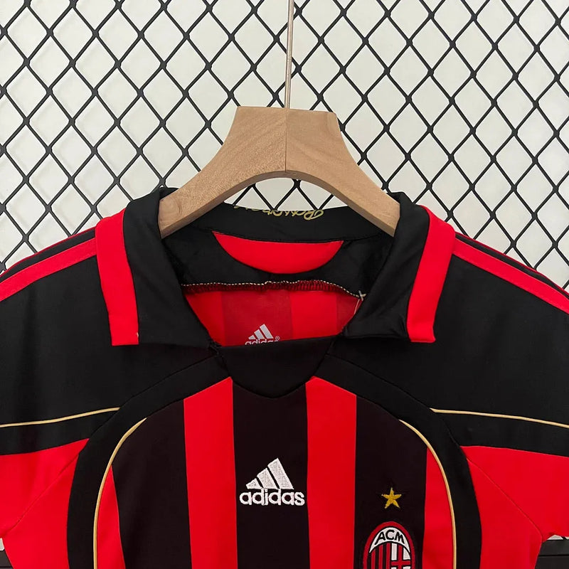 Camisa Ac Milan Retrô Home 2006/07 - Torcedor Infantil Dourada - Camisa de Time Oficial - Buyit