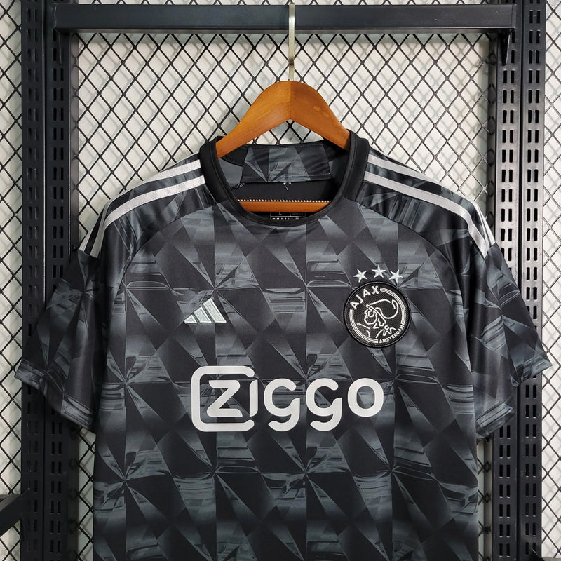 Camisa Ajax Away II 23/24 - Torcedor Masculina Preta - Camisa de Time Oficial - Buyit