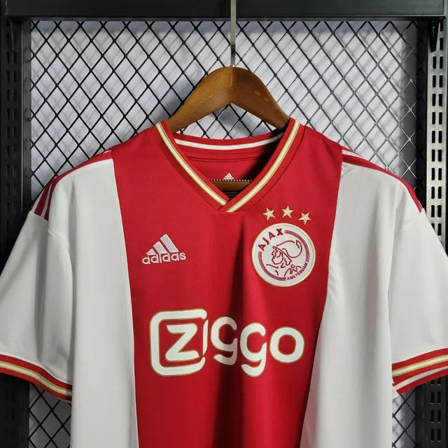 Camisa Ajax Home 22/23 - Torcedor Masculina Branca e Vermelha - Camisa de Time Oficial - Buyit