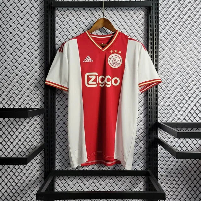 Camisa Ajax Home 22/23 - Torcedor Masculina Branca e Vermelha - Camisa de Time Oficial - Buyit