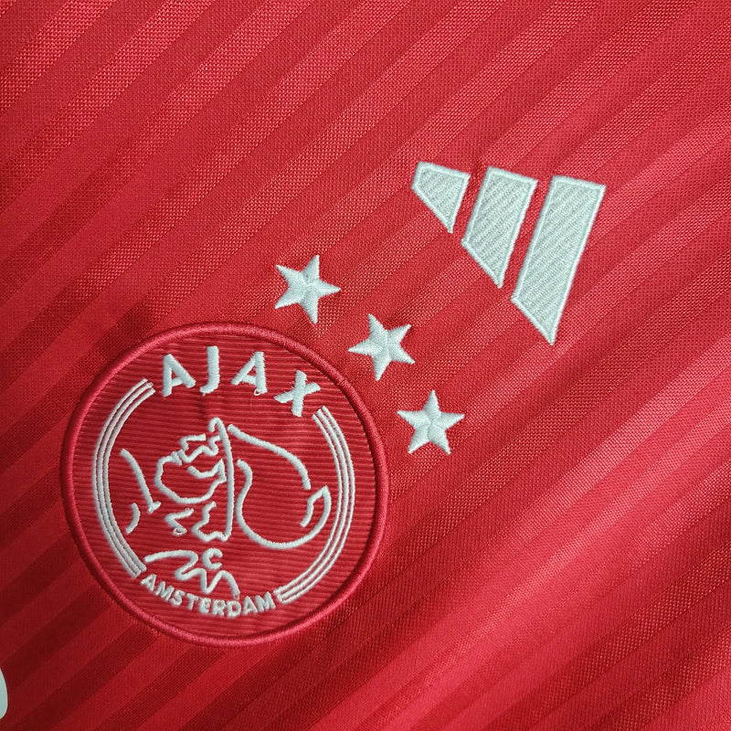 Camisa Ajax Home 23/24 - Torcedor Masculina Vermelha e Branca - Camisa de Time Oficial - Buyit