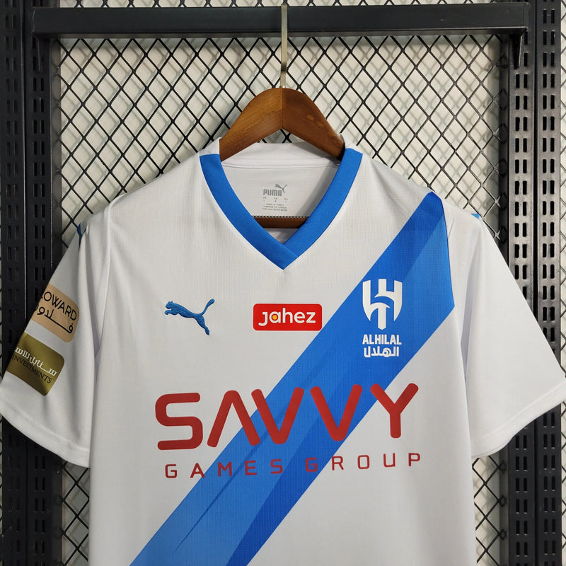 Camisa Al-Hilal Away 23/24 - Torcedor Masculina Branca + Neymar 10 - Camisa de Time Oficial - Buyit