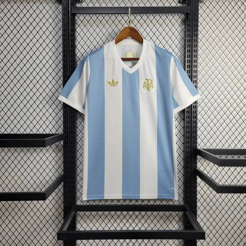 Camisa Argentina 50 Anos Edição Comemorativa 24/25 - Torcedor Masculina Azul - Camisa de Time Oficial - Buyit