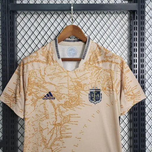 Camisa Argentina Edição Comemorativa 20/21 - Torcedor Masculina Bege - Camisa de Time Oficial - Buyit