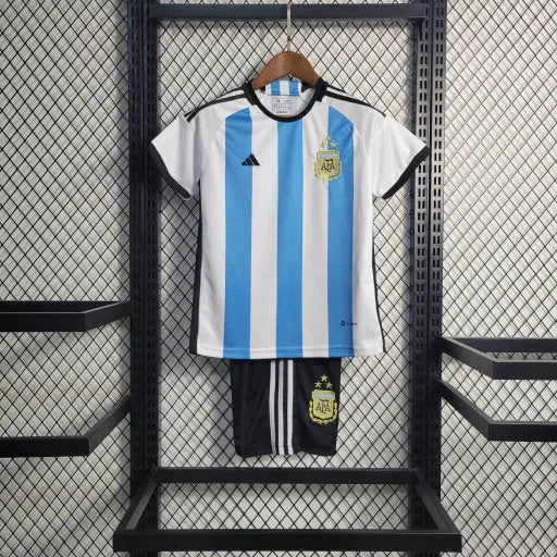 Camisa Argentina Home III 22/23 - Torcedor Infantil Azul e Branca - Camisa de Time Oficial - Buyit