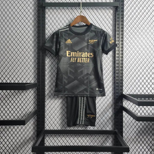 Camisa Arsenal Away 22/23 - Torcedor Infantil Preta - Camisa de Time Oficial - Buyit