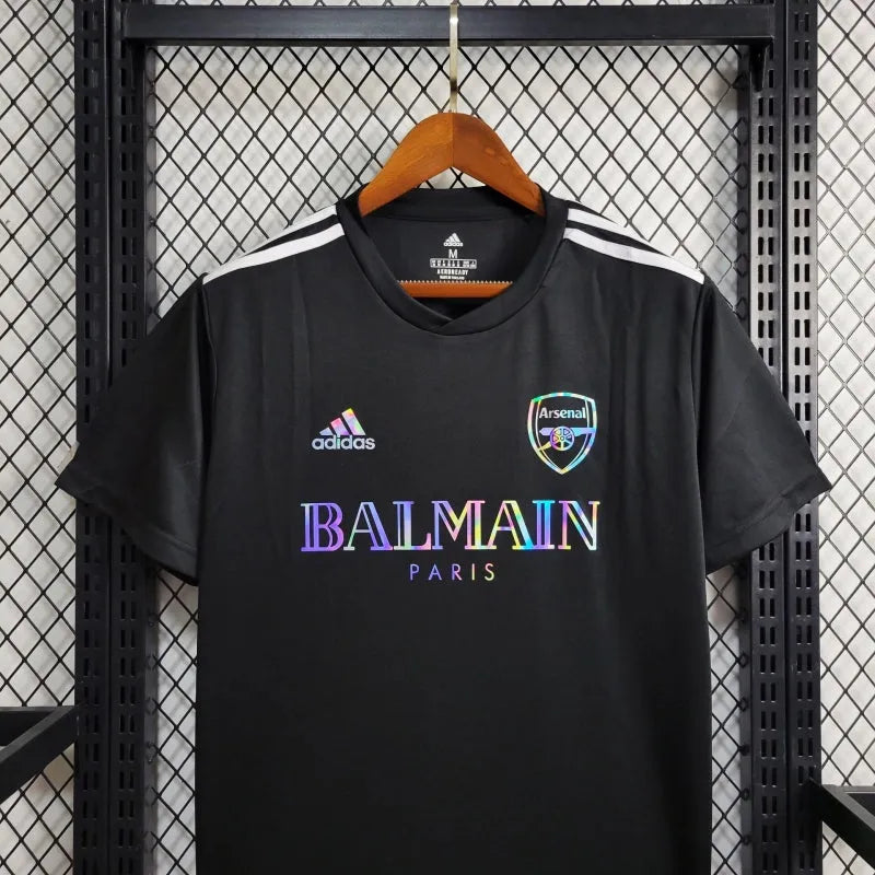 Camisa Arsenal BALMAIN 24/25 - Torcedor Masculina Refletiva Preta - Camisa de Time Oficial - Buyit