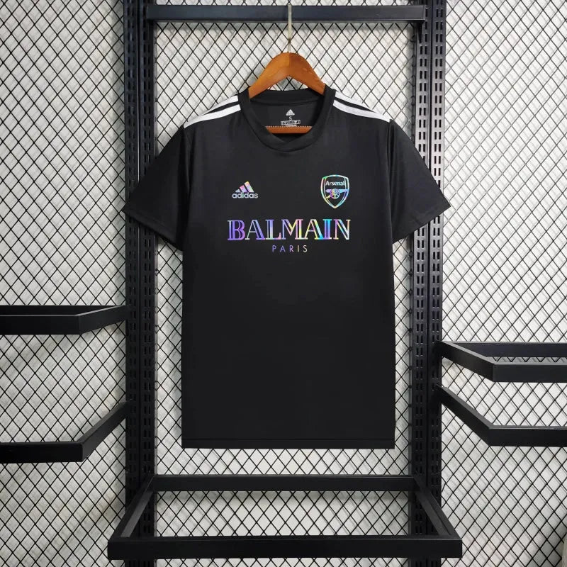 Camisa Arsenal BALMAIN 24/25 - Torcedor Masculina Refletiva Preta - Camisa de Time Oficial - Buyit