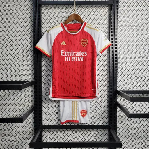 Camisa Arsenal Home 23/24 - Torcedor Infantil Vermelha e Dourada - Camisa de Time Oficial - Buyit