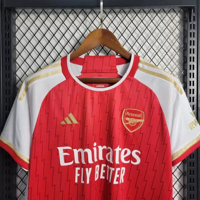 Camisa Arsenal Home 23/24 - Torcedor Masculina Vermelha e Dourada - Camisa de Time Oficial - Buyit