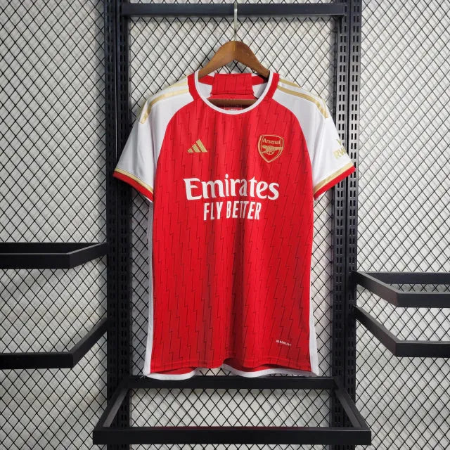 Camisa Arsenal Home 23/24 - Torcedor Masculina Vermelha e Dourada - Camisa de Time Oficial - Buyit