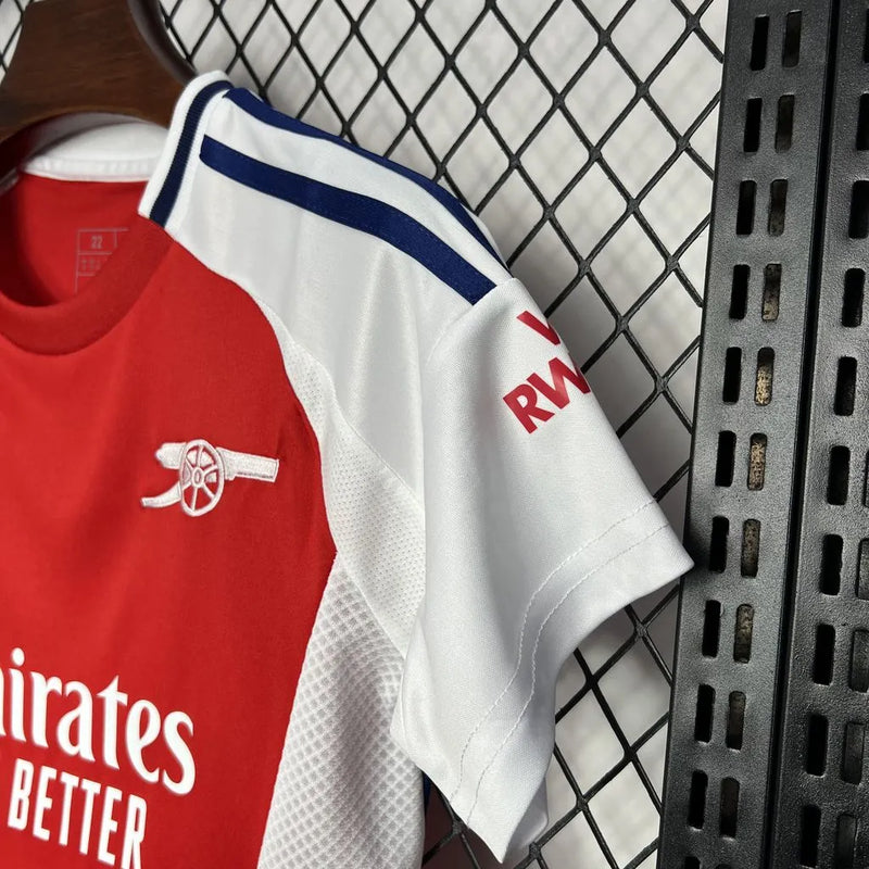 Camisa Arsenal Home 24/25 - Torcedor Infantil Vermelha e Branca - Camisa de Time Oficial - Buyit