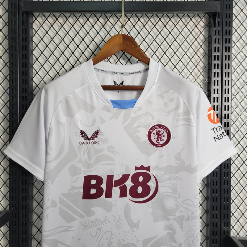 Camisa Aston Away 23/24 - Torcedor Masculina Branca - Camisa de Time Oficial - Buyit