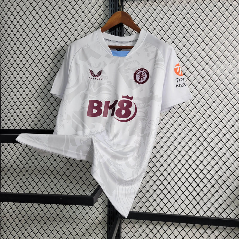 Camisa Aston Away 23/24 - Torcedor Masculina Branca - Camisa de Time Oficial - Buyit