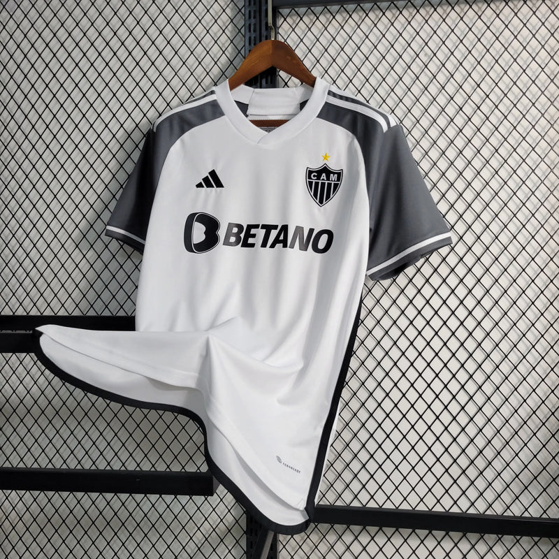 Camisa Atlético Mineiro Away 23/24 - Torcedor Masculina Branca e Cinza - Camisa de Time Oficial - Buyit