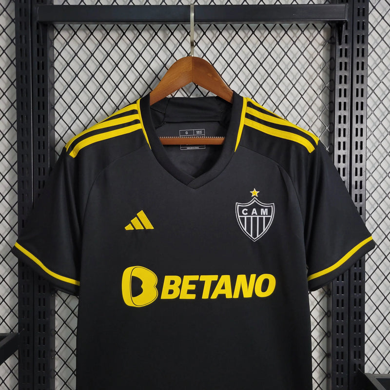 Camisa Atlético Mineiro Away II 23/24 - Torcedor Masculina Preta e Amarela - Camisa de Time Oficial - Buyit