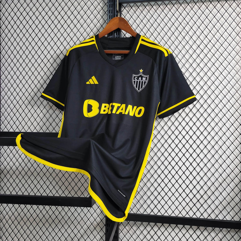 Camisa Atlético Mineiro Away II 23/24 - Torcedor Masculina Preta e Amarela - Camisa de Time Oficial - Buyit