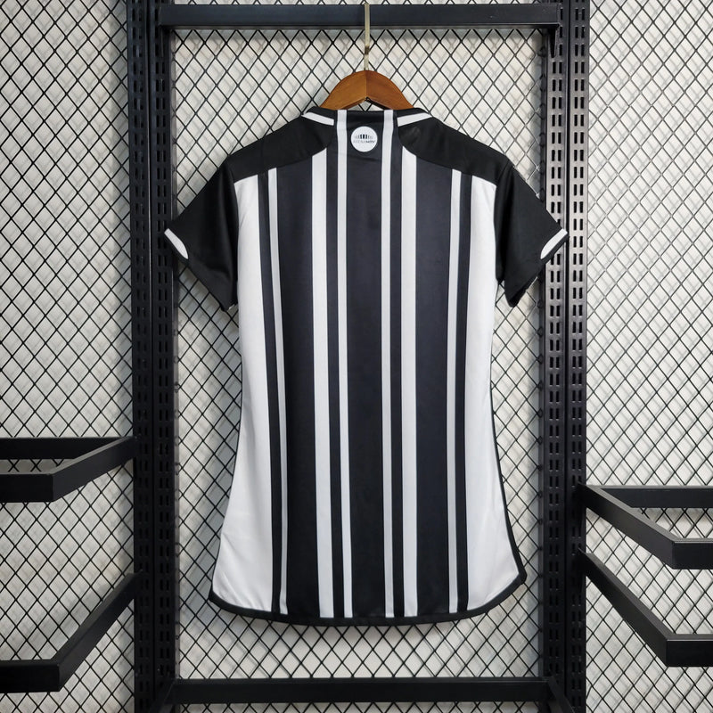 Camisa Atlético Mineiro Home 23/24 - Torcedor Feminina Preta e Branca - Camisa de Time Oficial - Buyit