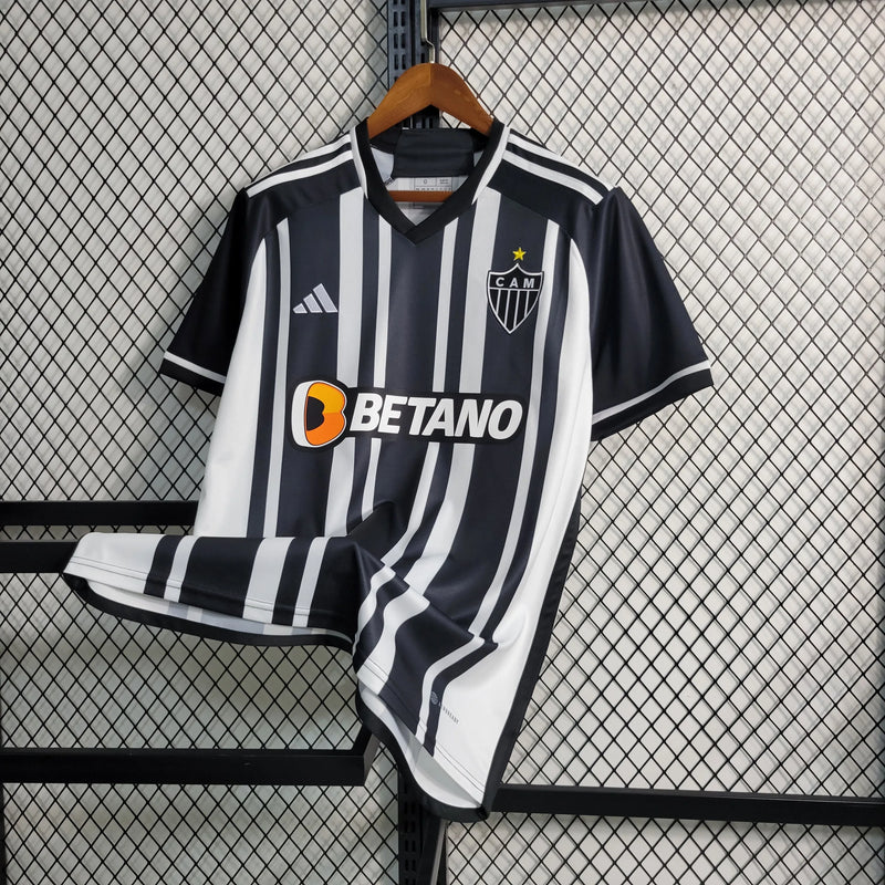 Camisa Atlético Mineiro Home 23/24 - Torcedor Masculina Preta e Branca - Camisa de Time Oficial - Buyit