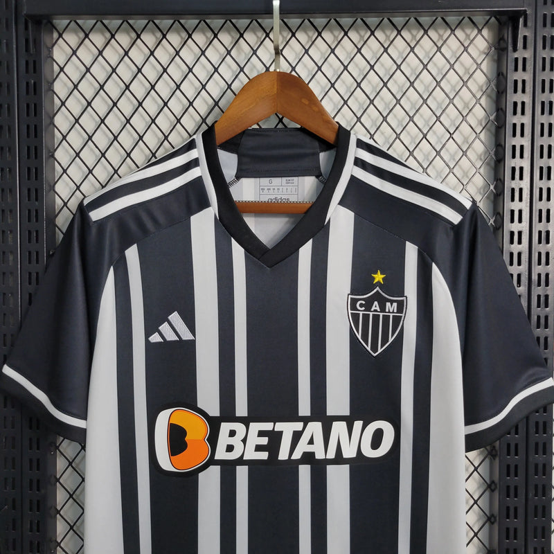 Camisa Atlético Mineiro Home 23/24 - Torcedor Masculina Preta e Branca - Camisa de Time Oficial - Buyit