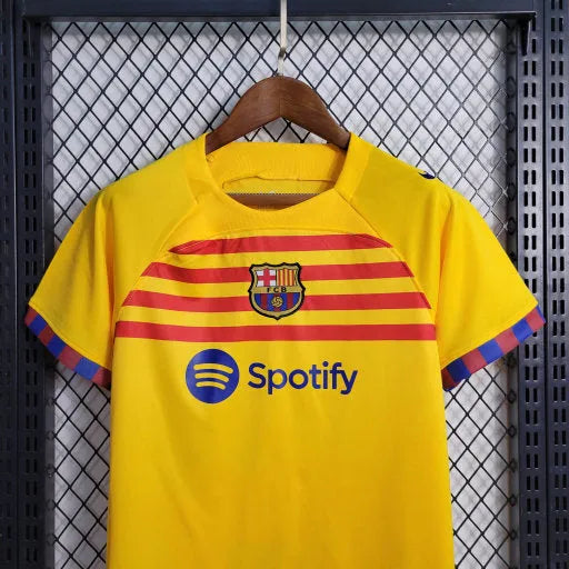 Camisa Barcelona Away IV 23/24 - Torcedor Infantil Amarela - Camisa de Time Oficial - Buyit