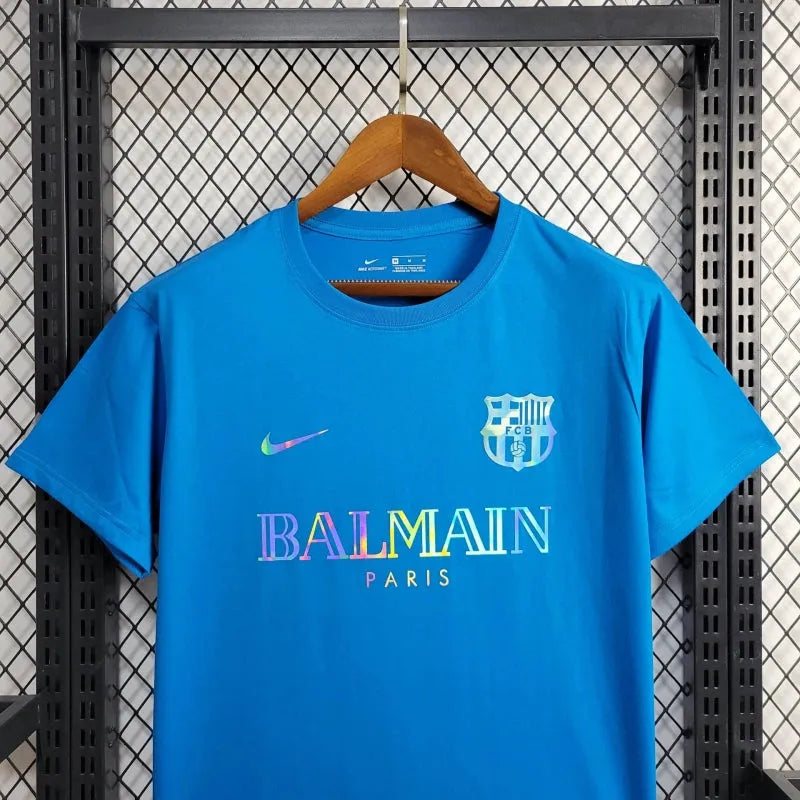 Camisa Barcelona BALMAIN 24/25 - Torcedor Masculina Refletiva Azul - Camisa de Time Oficial - Buyit