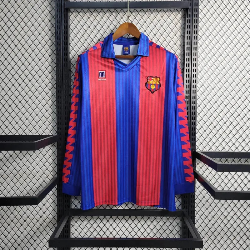 Camisa Barcelona Home Retrô 1992 - Torcedor Masculina Manga Longa - Camisa de Time Oficial - Buyit