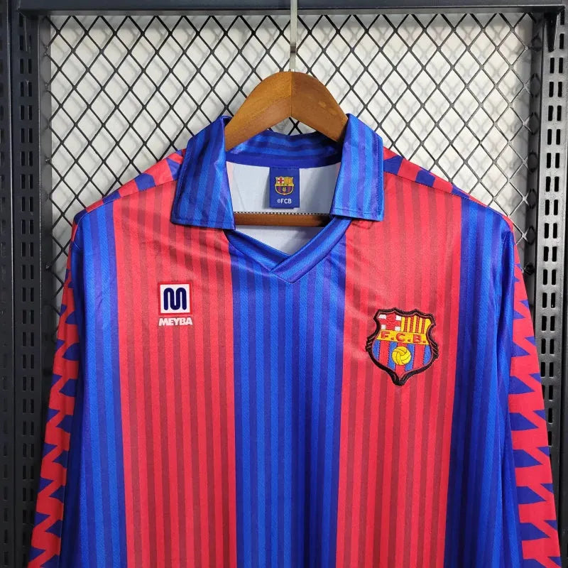 Camisa Barcelona Home Retrô 1992 - Torcedor Masculina Manga Longa - Camisa de Time Oficial - Buyit