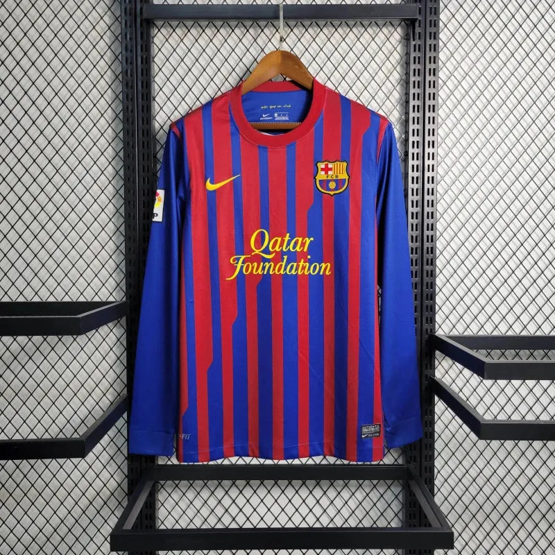 Camisa Barcelona Home Retrô 2011/12 - Torcedor Masculina Manga Longa - Camisa de Time Oficial - Buyit