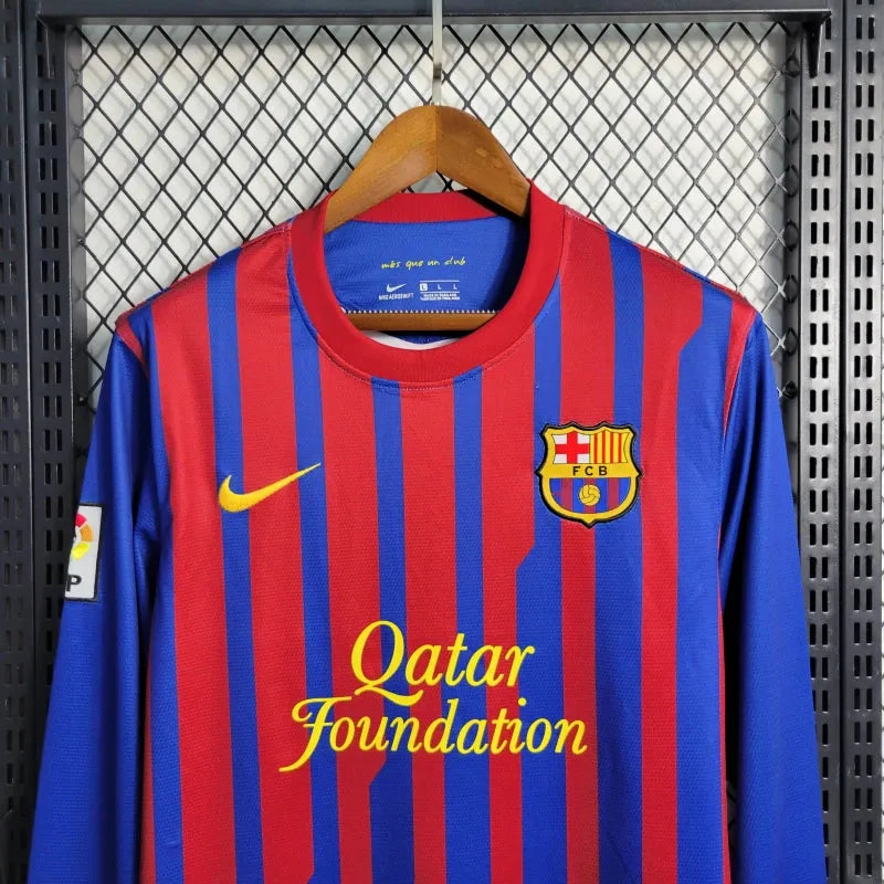 Camisa Barcelona Home Retrô 2011/12 - Torcedor Masculina Manga Longa - Camisa de Time Oficial - Buyit