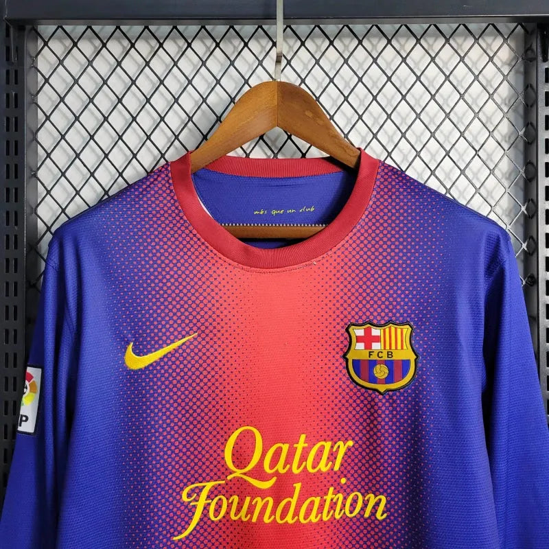 Camisa Barcelona Home Retrô 2012/13 - Torcedor Masculina Manga Longa - Camisa de Time Oficial - Buyit