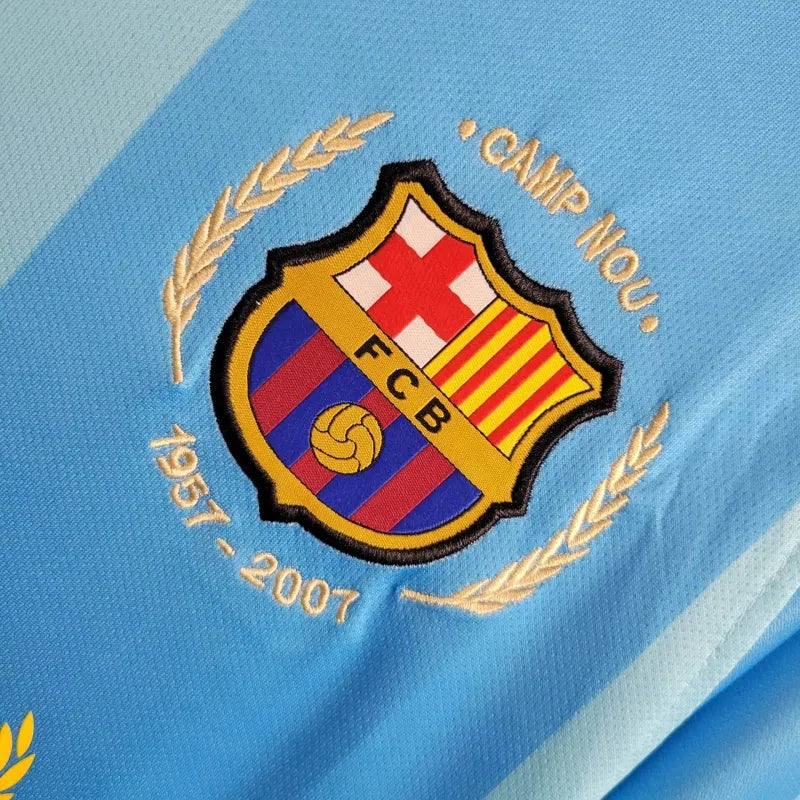 Camisa Barcelona Retrô Away 07/08 - Torcedor Masculina Azul - Camisa de Time Oficial - Buyit