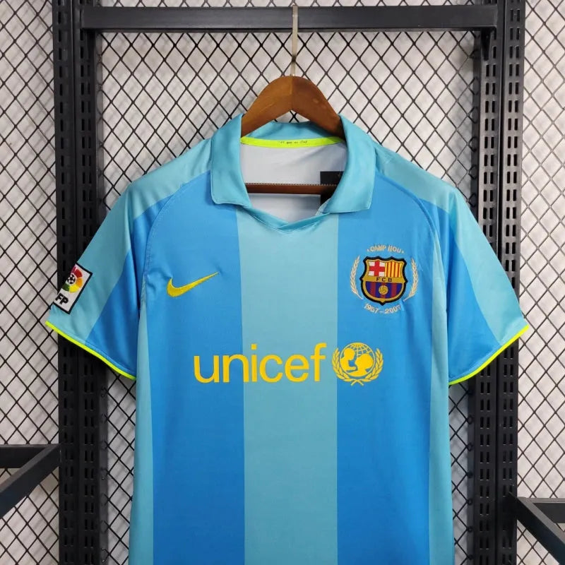 Camisa Barcelona Retrô Away 07/08 - Torcedor Masculina Azul - Camisa de Time Oficial - Buyit