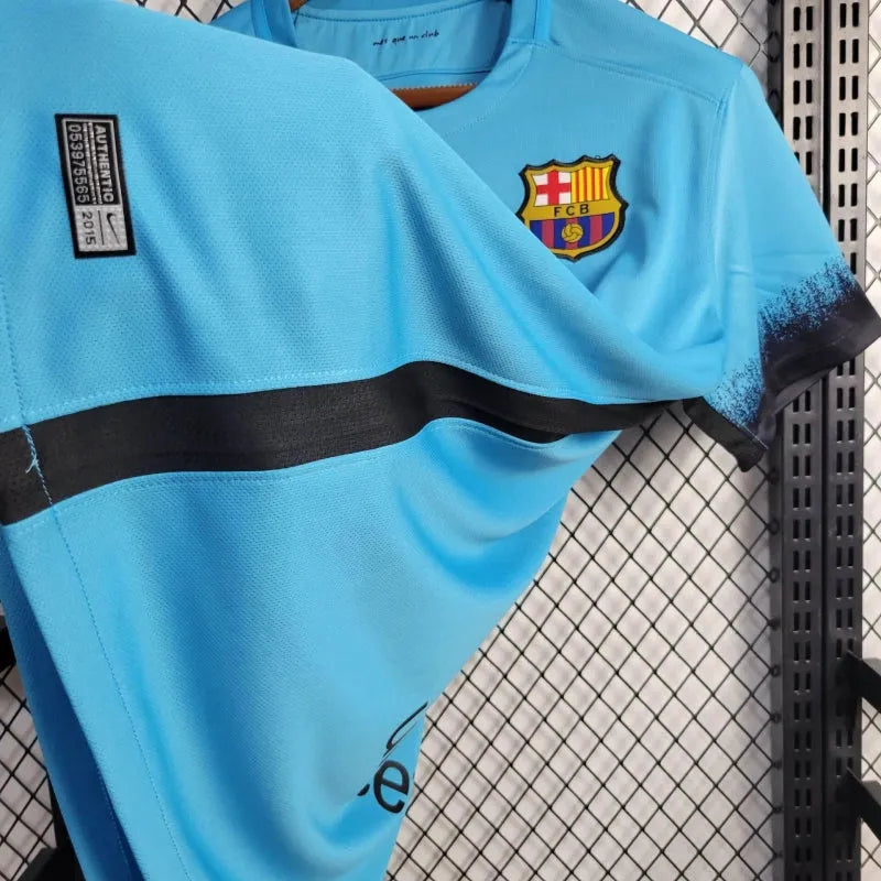 Camisa Barcelona Retrô Away II 15/16 - Torcedor Masculina Azul - Camisa de Time Oficial - Buyit